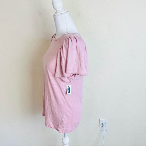 NWT Old Navy Mauve Pink Flutter Short Sleeve Relaxed Shirt T-Shirt Blouse - Picture 2 of 10
